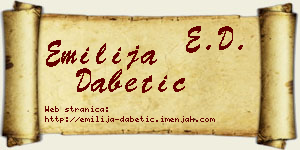 Emilija Dabetić vizit kartica